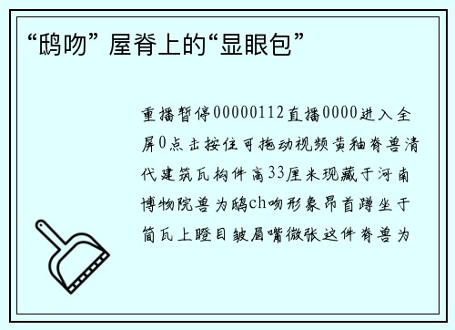 “鸱吻” 屋脊上的“显眼包”
